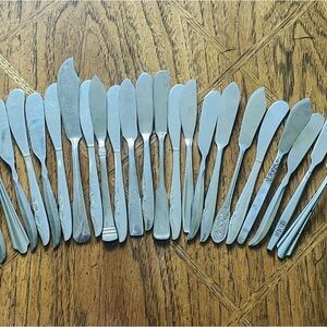 23 Mid Century Vintage Mismatched Stainless Steel Butter Jam Knives